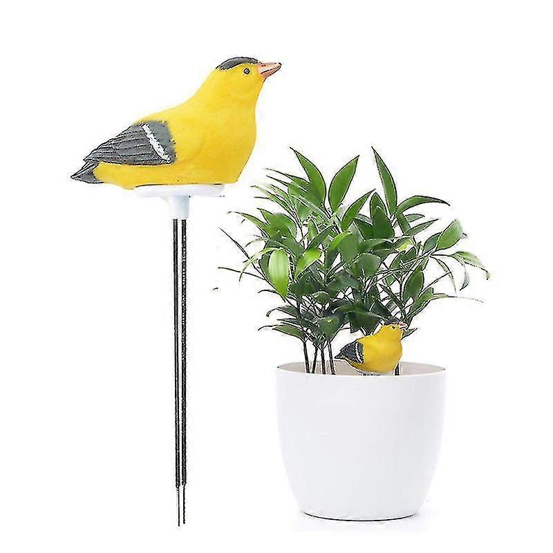 Soil Moisture Meter Watering Alarm Bird Plant Water Tester Hygrometer Sensor Gardening Tool Kit for Planter Water Remind Warining Alert (Yellow)