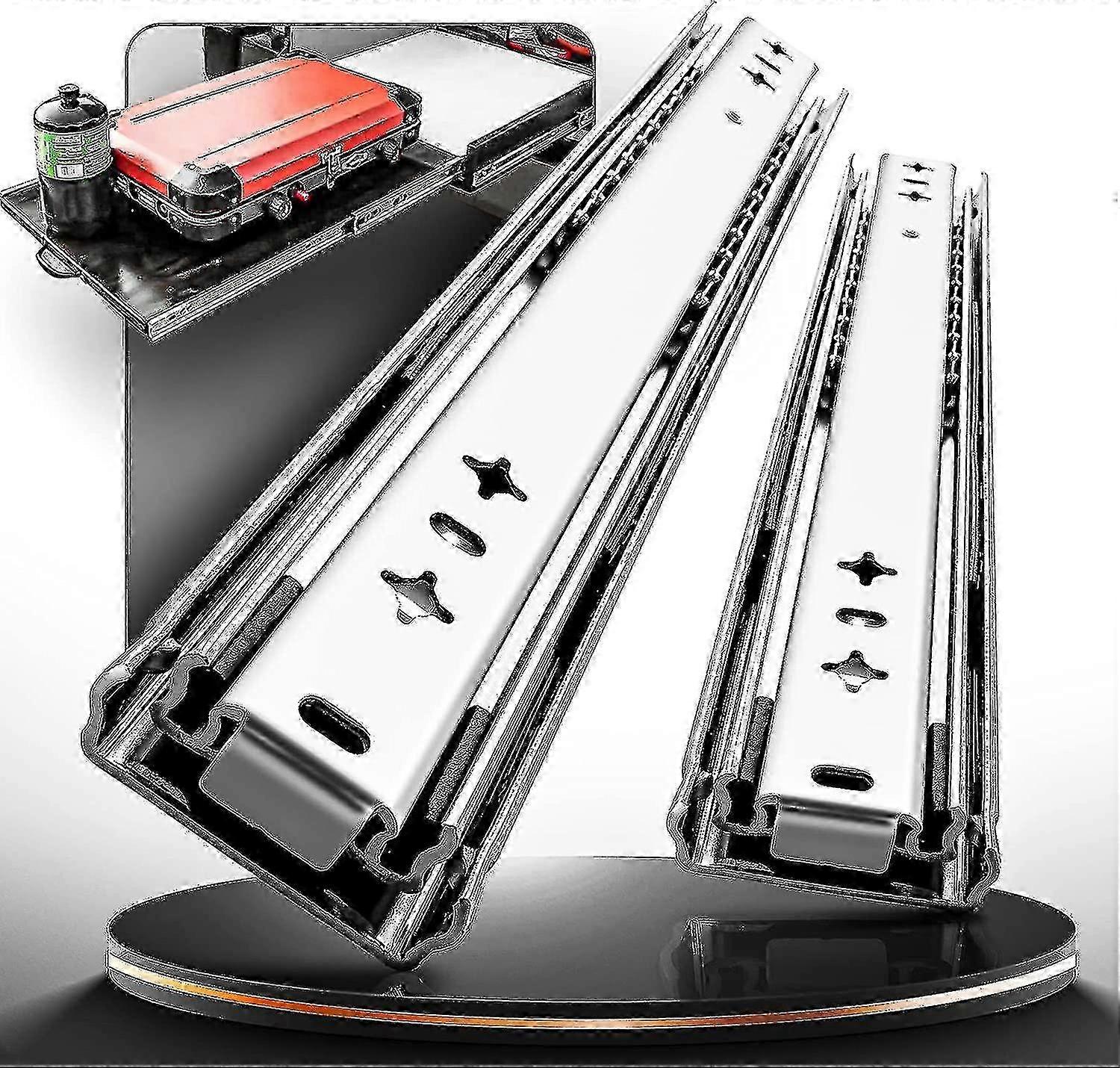 Heavy Duty Drawer Runners Long Draw Rails Full Extension Side Mount Ball Bearing Capacity 120 Kg Slides 1pair(without Lock,450mm)