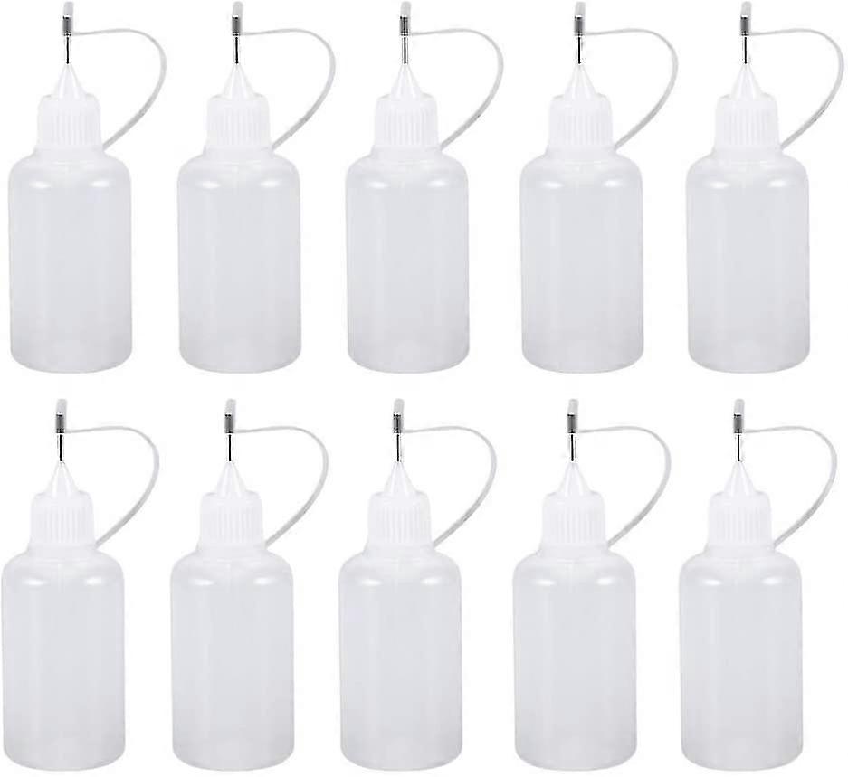 10 flaconi di plastica con ugelli, applicatore di precisione per colla e vernice, 20 ml