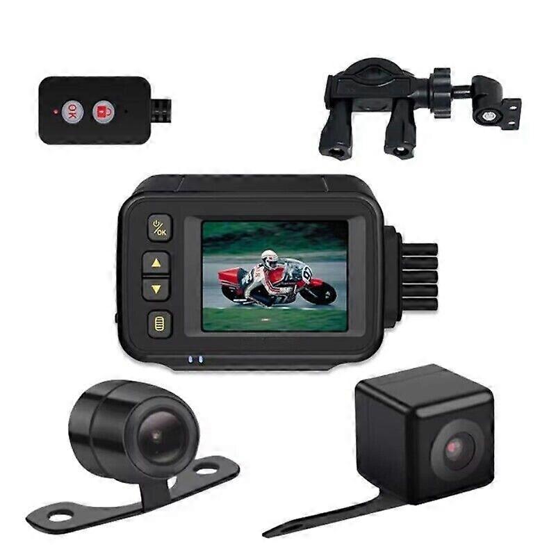 Motorcycle Dash Cam,  Driving Recorder Dashcam with 2" LCD Screen Night Vision (Waterproof)