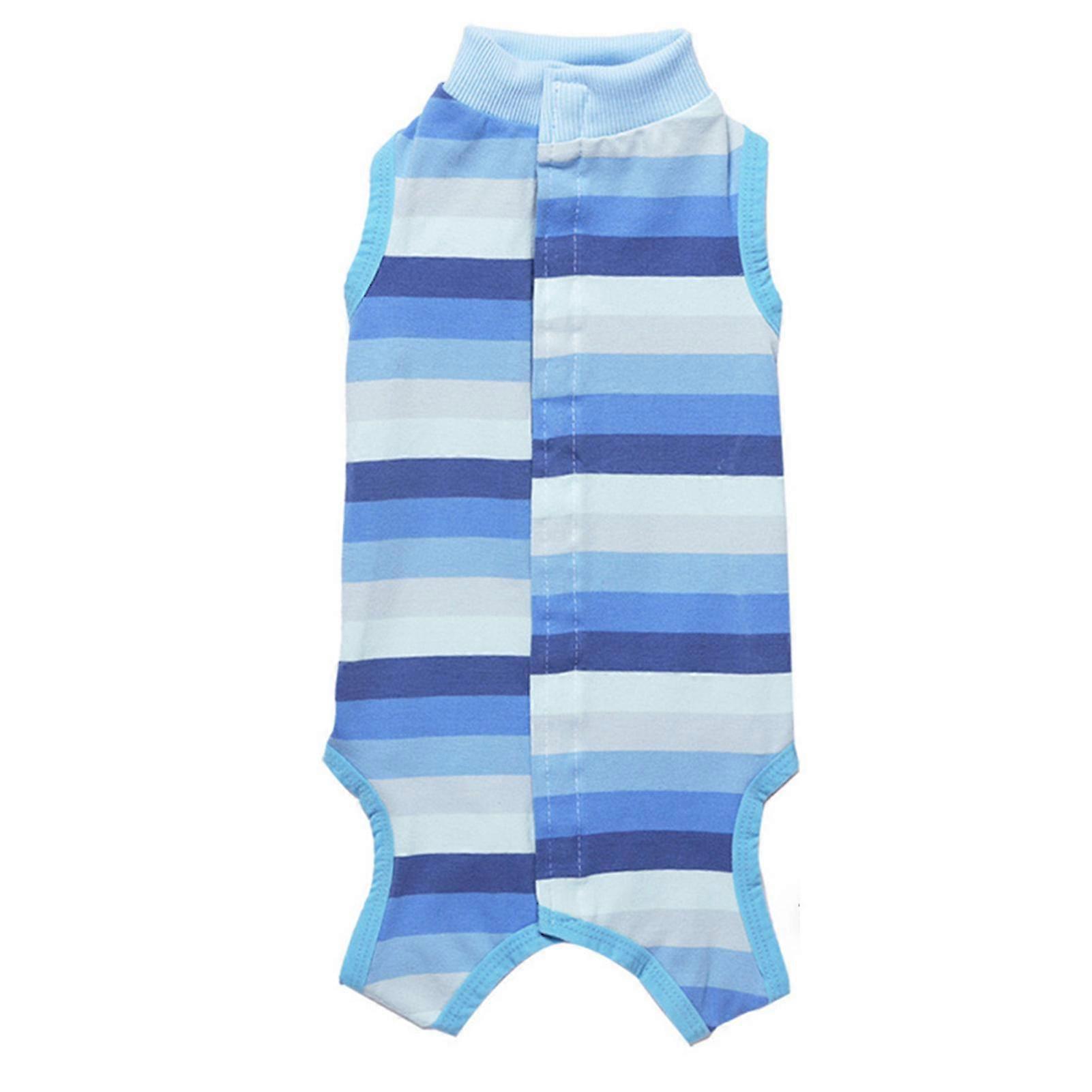 Pet Clothes Breathable Dog Clothes Soft Back Button Design Striped Print
