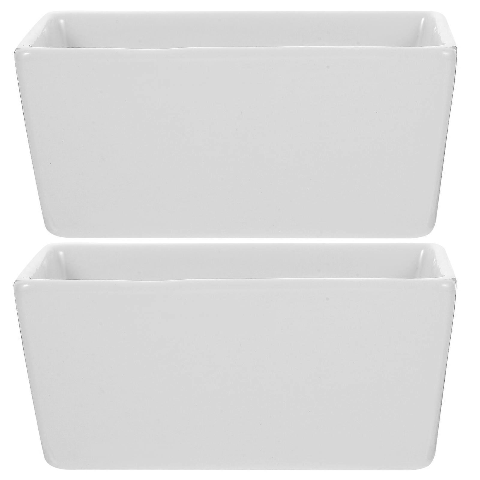 2Pcs Simple Sugar Bowl Flat Bottom Jar Rectangular Sugar Container for Cafe