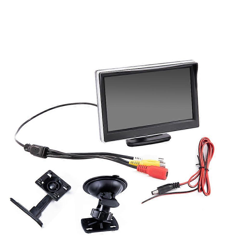 5 Inch Car Monitor 16:9 800*480 Screen with 2 Way Video Input TFT LCD HD Digital for Rear View Camera Parking Backup Reverse