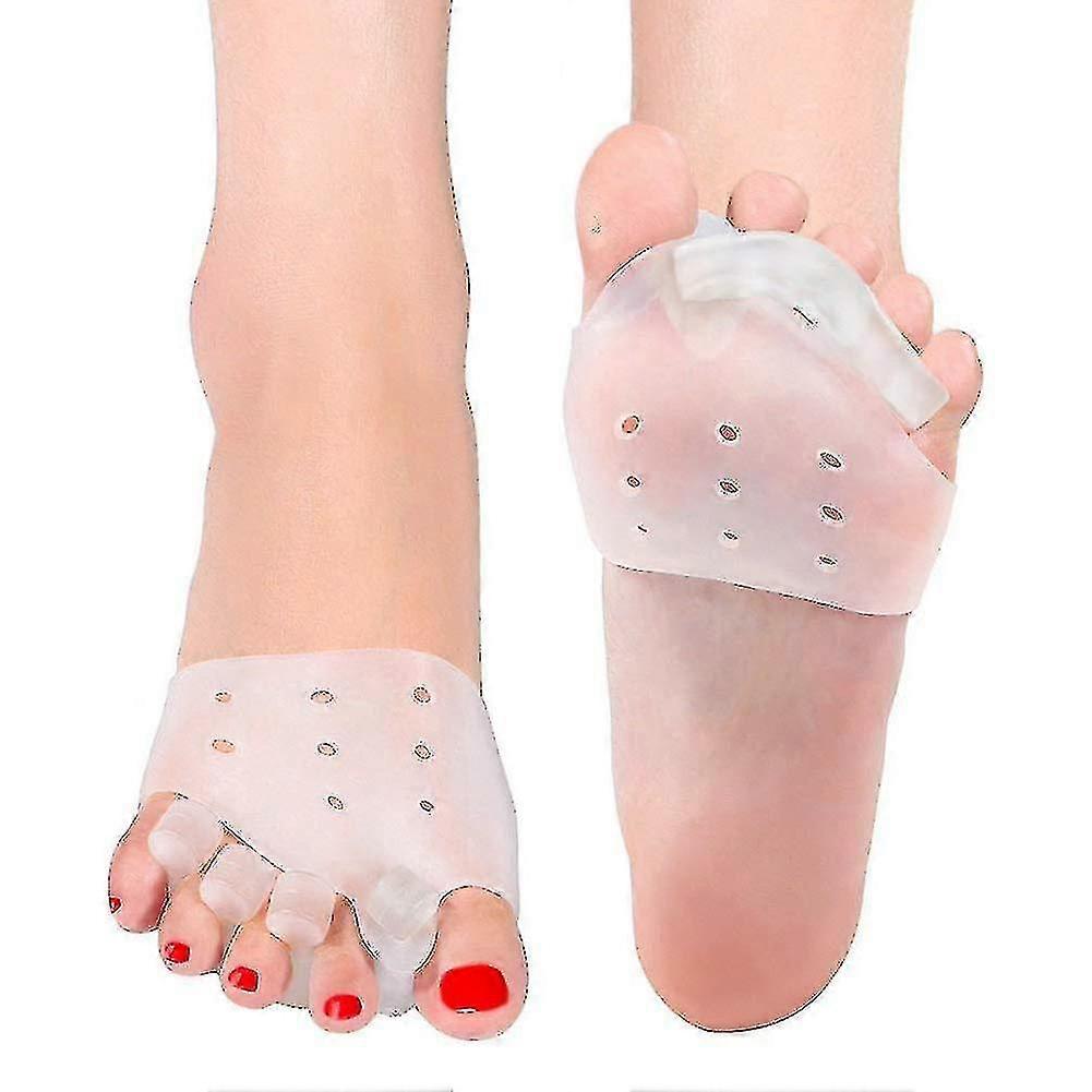 2 Pairs Bunion Corrector Toe Straightener, Hammer Toe Separator Gel Day And Night Time Kit, Foot Splint Ball Of Cushion