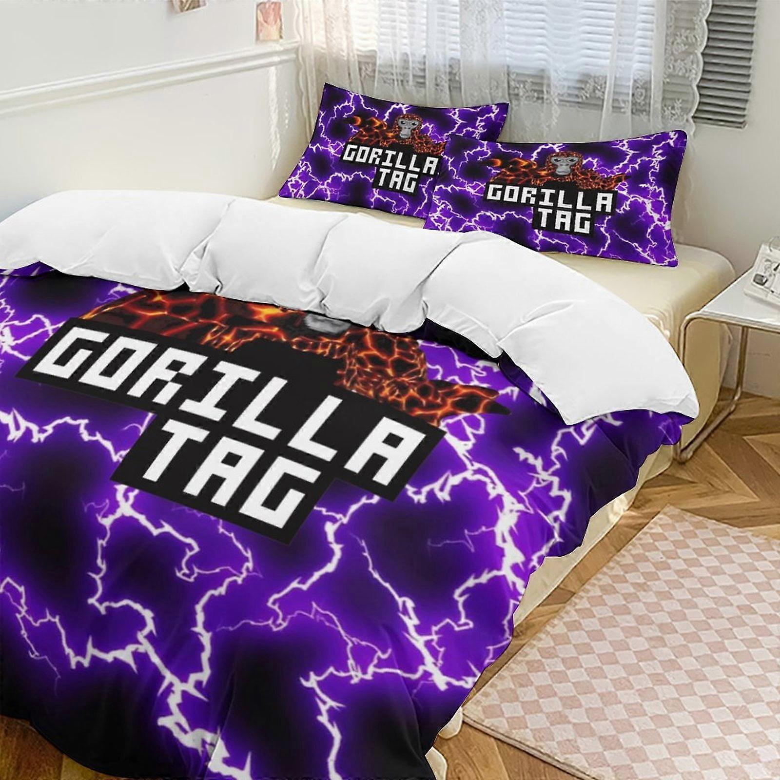 Bedding set NK81 Game Gorilla Tag 3-Piece Bedding Set Soft Warm And Comfortable Bed Set with 1 Duvet Cover And 2 Pillowcases Bed Sheets PC81