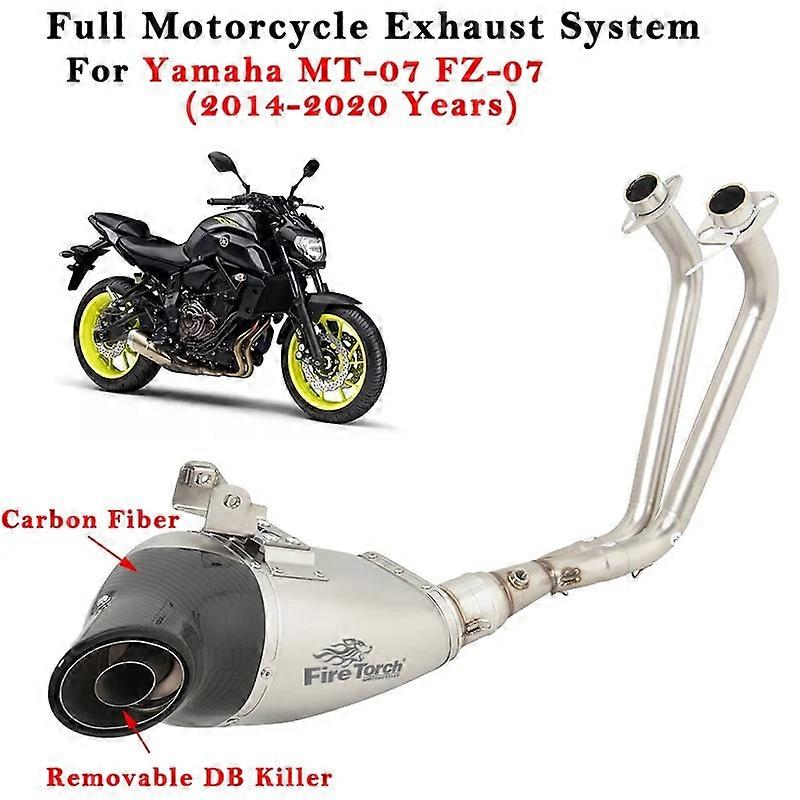 Motorrad Auspuff Flucht Volle System Gendert Schalldmpfer und Vorne Link Rohr DB Mrder Fr YAMAHA MT07 FZ07 MT-07 FZ-07 2014- 2020
