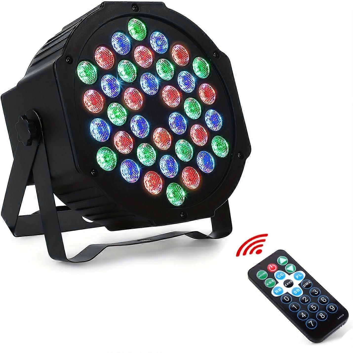lighting-1pack RGB DJ LED Par Light with 36 LEDs, Remote & DMX Control, Sound Activation, Auto Play, and Uplighting for Weddings, Birthdays, Christmas