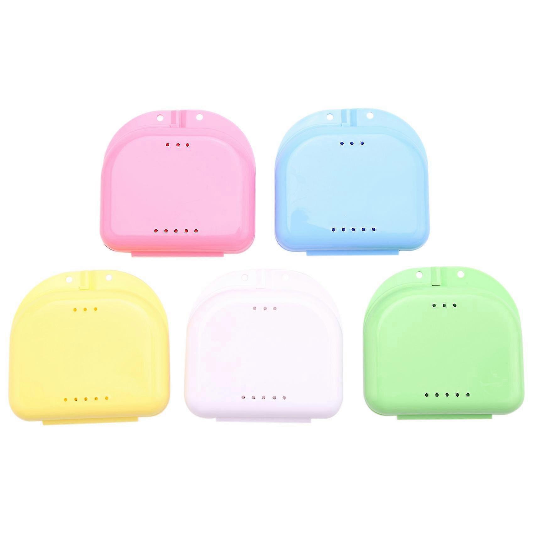 Retainer Case 5pcs Mouth Guard Case Orthodontic Dental Retainer Box Denture Storage Container