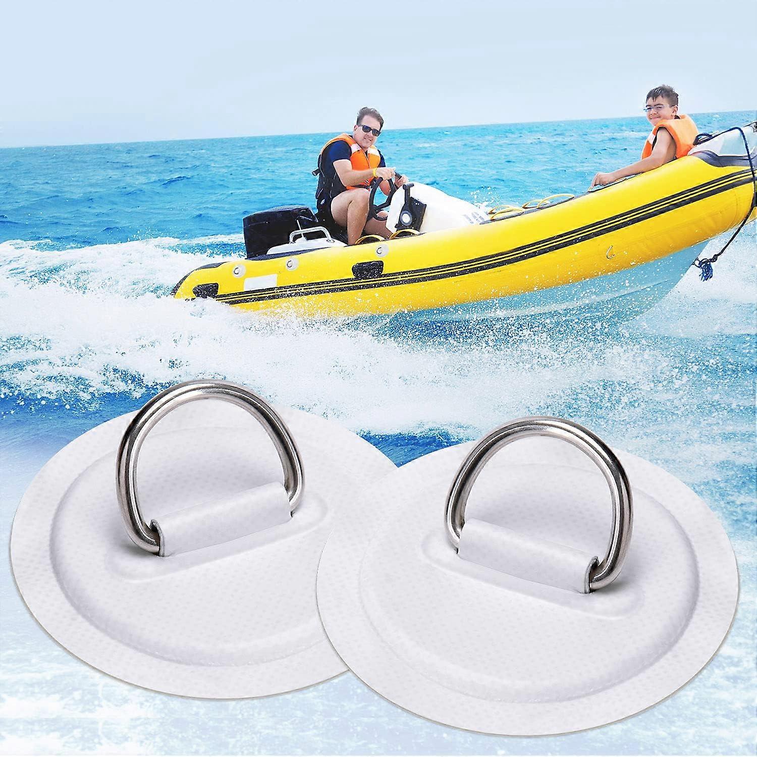 6 Pack Stainless Steel D-Ring Patch for Inflatable Boat Kayak Dinghy ...