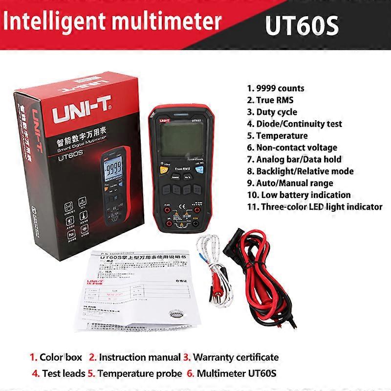 UNI-T Digital Smart Multimeter UT60S UT60BT 1000V AC DC Voltmeter Ammeter True RMS Capacitor Temperature Tester multimeter