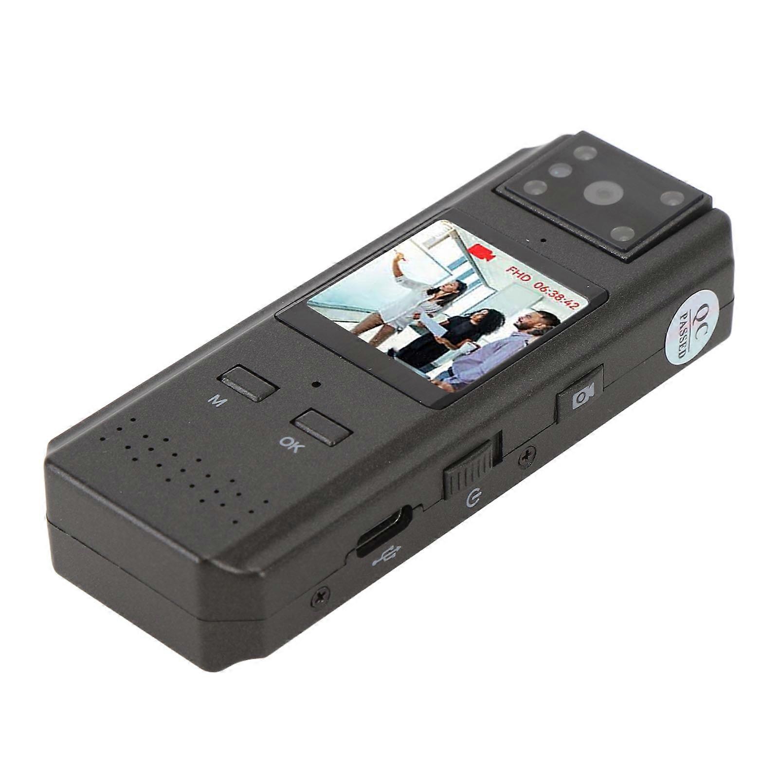 4K Portable Body Worn Camera 42MP 180° Rotating Lens WiFi Connection APP Control 1.3inch Screen Wearable Camcorder for Travel Work Records