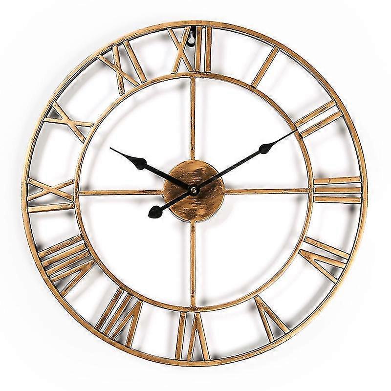 Retro gullmetall romertall veggklokke