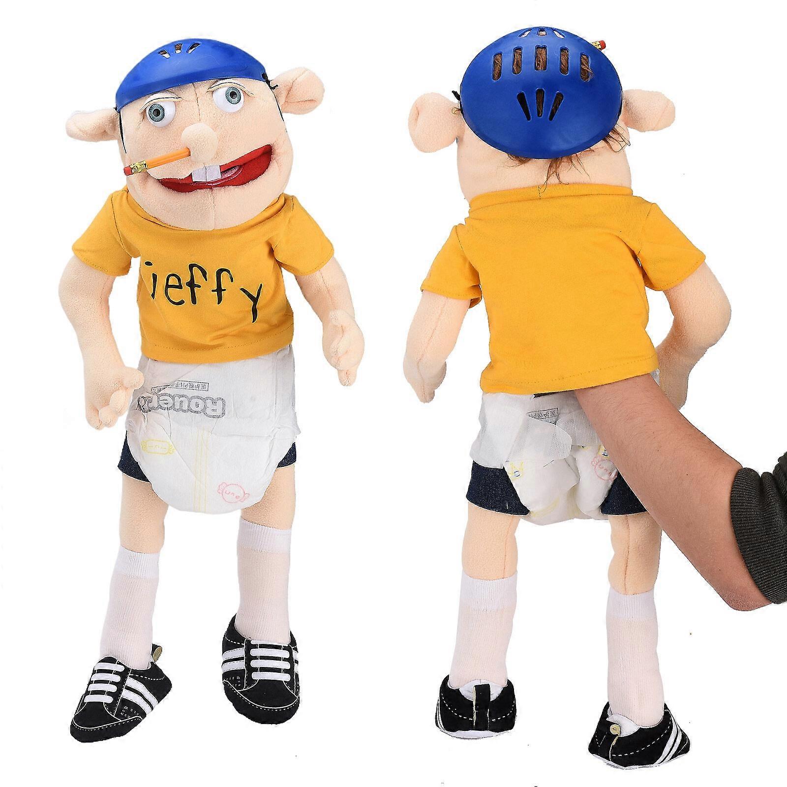 Cartoon Open Mouth Boy Hand Puppet Toy 24 polegadas presente para crianças, 50% Oferta