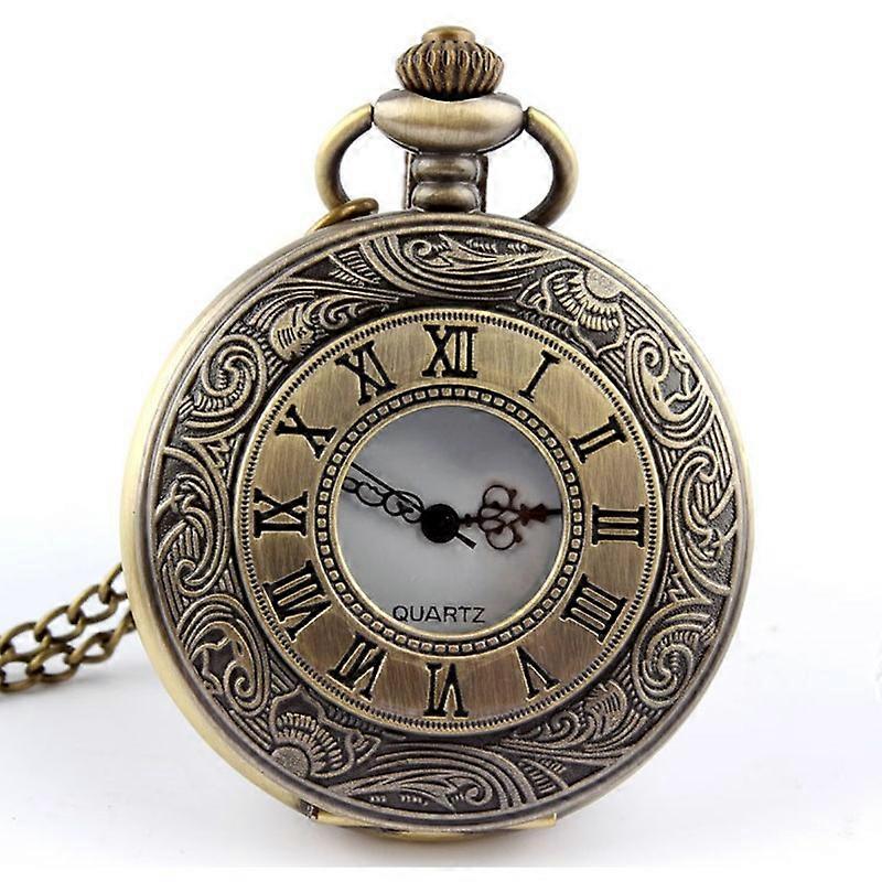 Vintage Pocket Watch Steel Men Watch with Chain