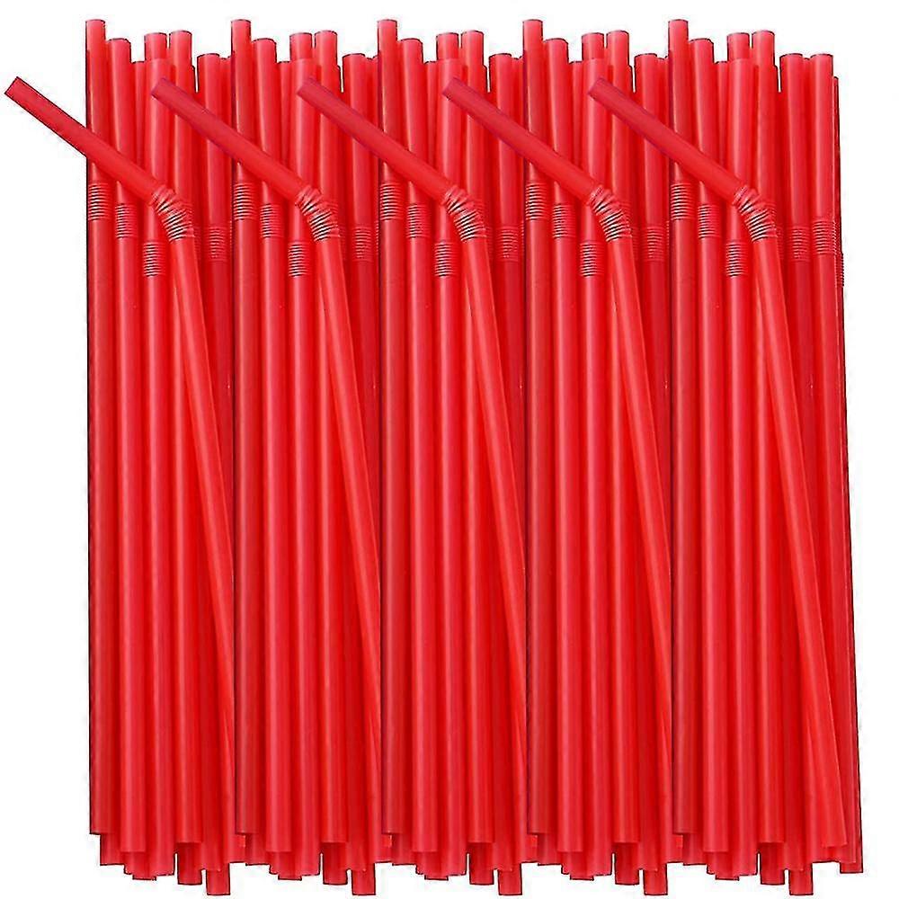 200pcs Extended Straws Plastic,bpa-free Drinking Straw,red