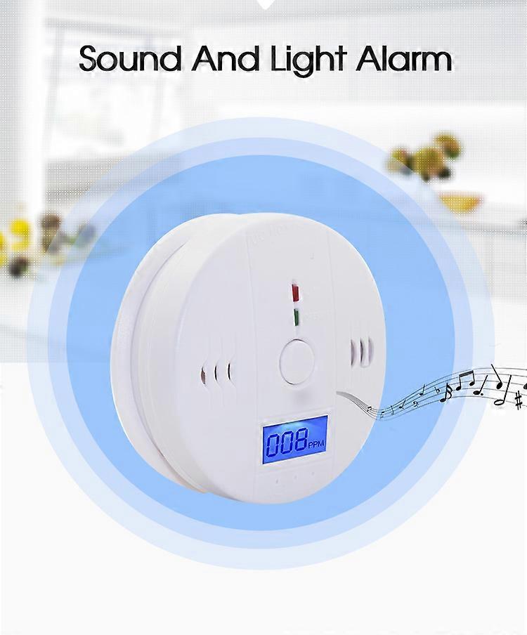 Carbon Monoxide Detector Lcd Co Poisoning Gas Fire Warning Security Alarm Sensor