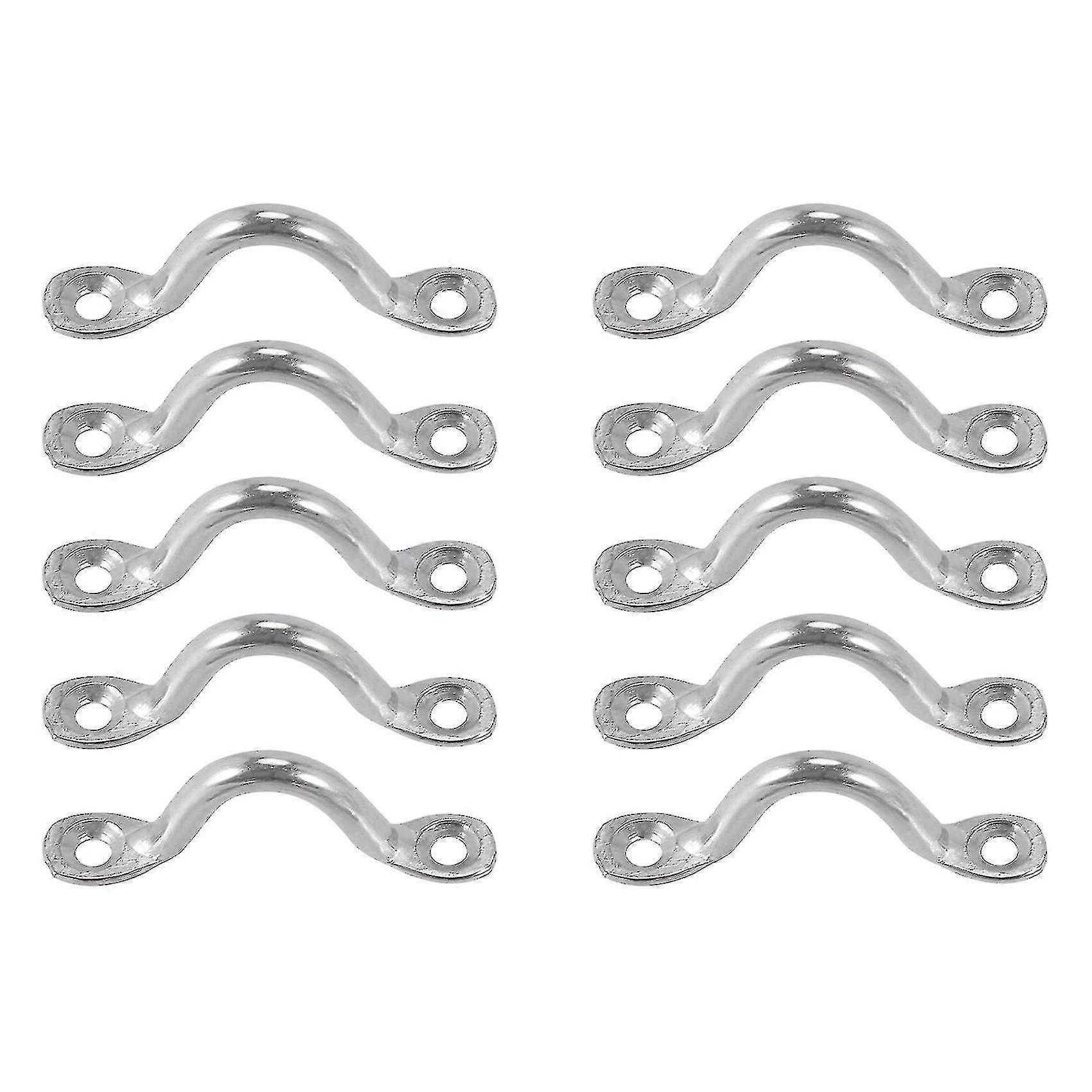 Pack Of 10 Pad Eye, Eye Straps, Tie Down, Deck , Tie Down Anchor , Footman's Loop For Canoe Rigging Hy