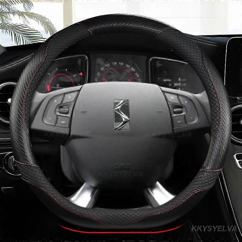 For Citroën DS3 DS4 DS5 DS5 DS 5LS DS6 DS7 DS9 bil rattdeksel karbonfiber skinn D-form 38cm Auto tilbehør