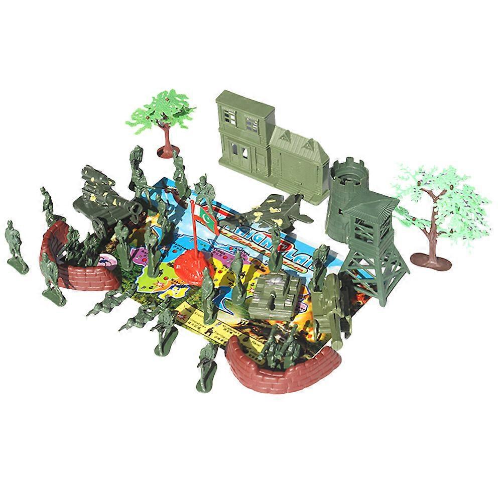 37pcs Kids Simulation Military Scene Sand Table Model Toy DIY Military Soldier Model Scene Toy (Mixed Pattern)