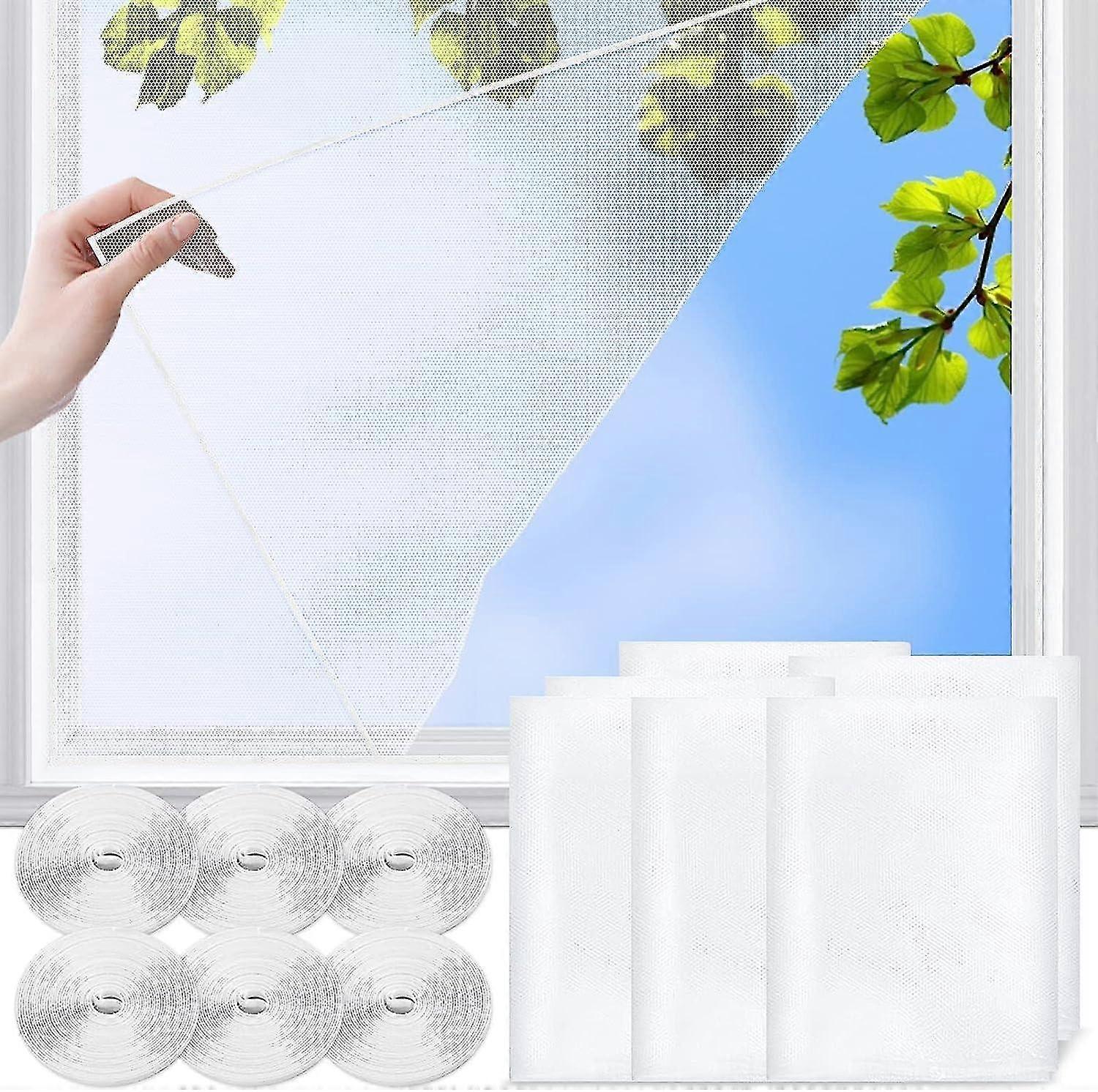 Pack Of 6 Diy Self-adhesive Window Screen