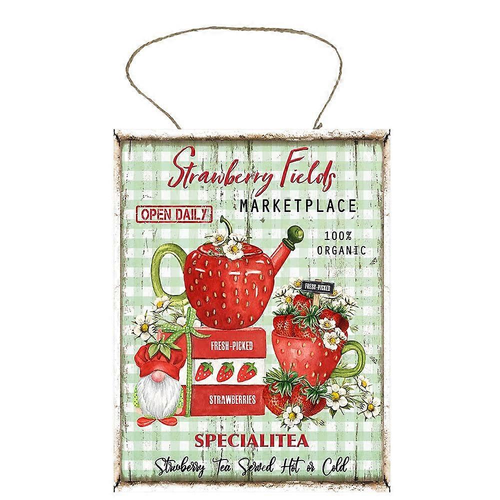 Strawberry Fields Marktplaats Houten Bord