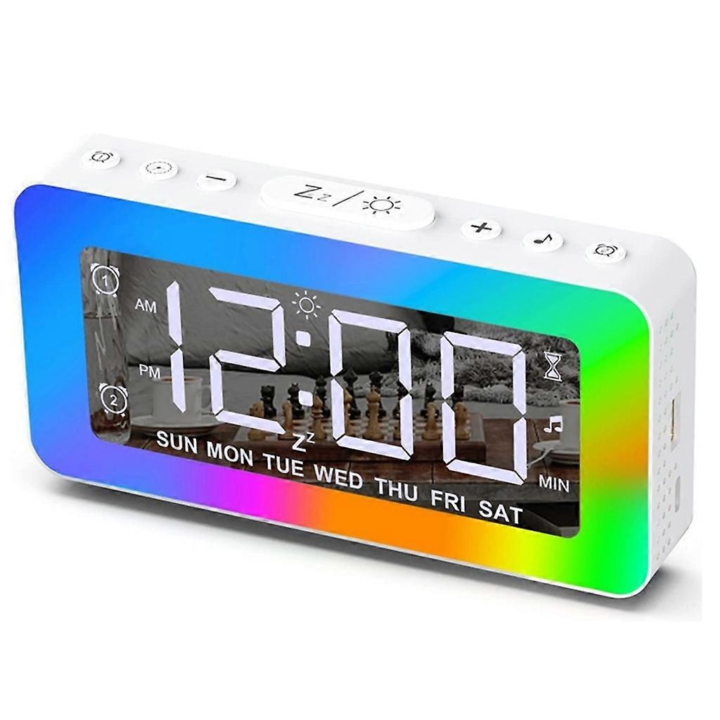  LED Digital Clocks Alarm Clocks Snooze Temperature Display Electronic Clocks