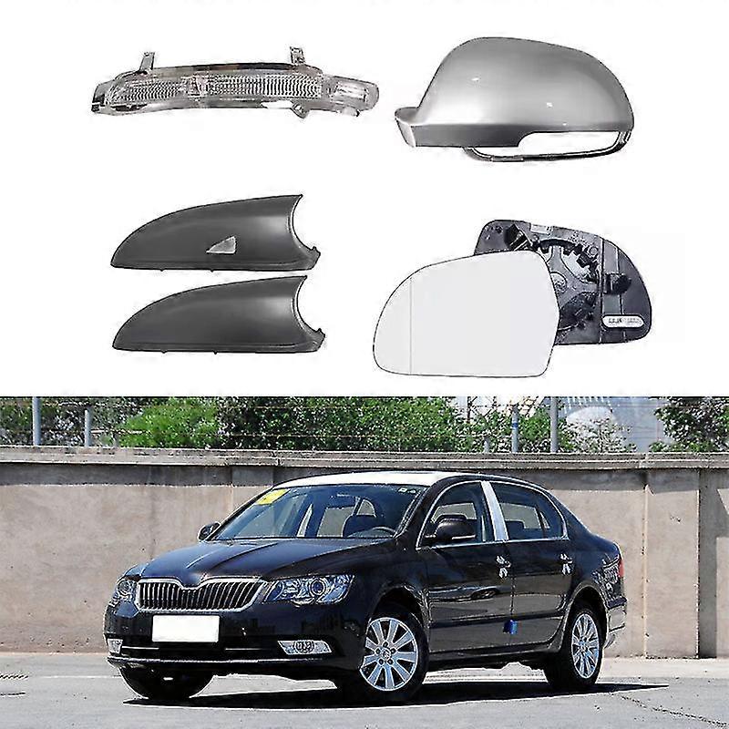 Applicable To 13-15 Skoda Express Rearview Mirror Shell Rearview Mirror Cover Reflector Lens Turn Light