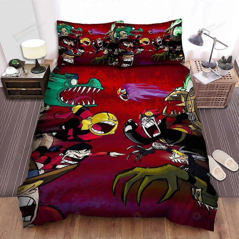 v5510 Lençóis Xiaolin Showdown Good Vs Evil Conjunto de capa de edredão Decoração do quarto Lençóis infantis IU5510