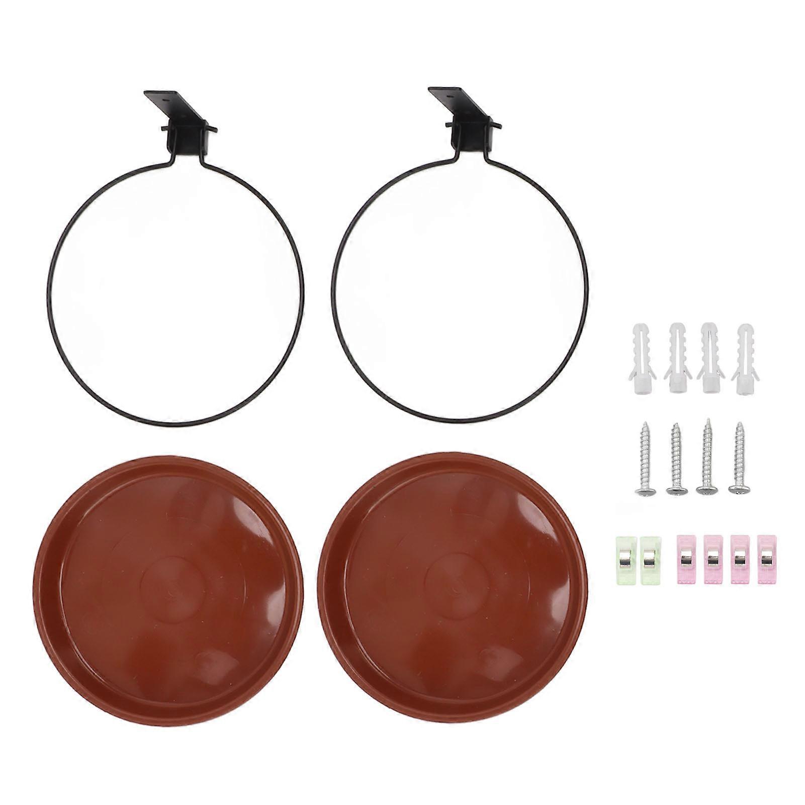Tree Mounted Bird Feeder Tree Mounted Bird Bath Bowl with Heavy Duty Metal Ring for Backyard Terrace 2 Pot and 2 Bracket