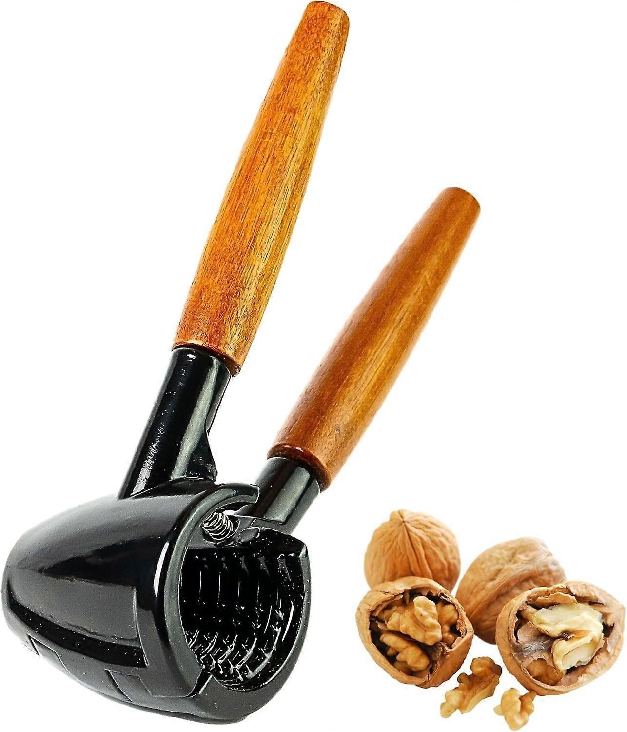 PCS Nutcracker with Elegant Wooden Handle - Nutcracker for Walnuts - No-Crush Nutcracker - Easy Force Transmission (Basic Wooden Handle)