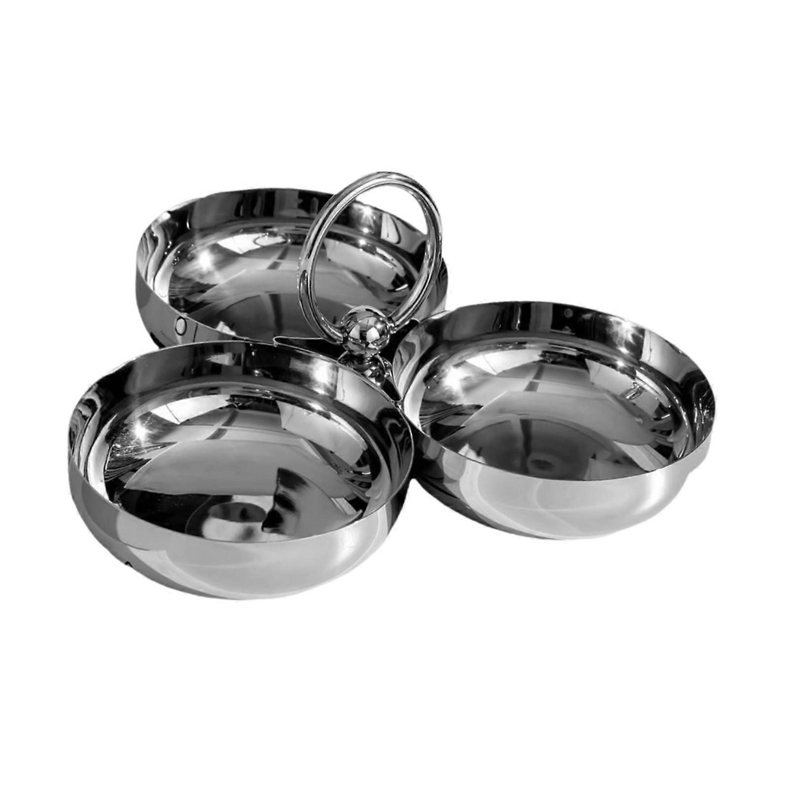 Divided Serving Plate 3 Grids Fruit Plate for Table Centerpiece Home Camping