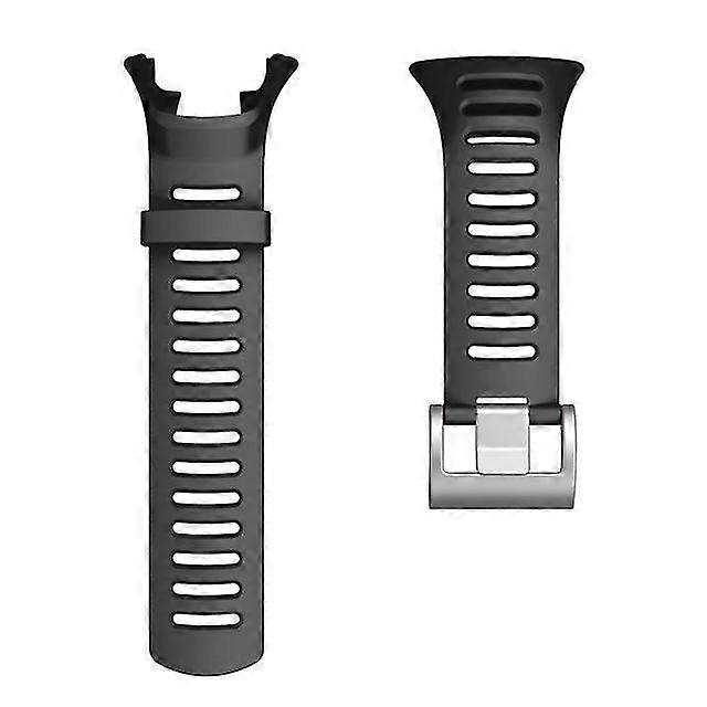 Replacement Tpe Watch Strap With Silver Buckle For Suunto Ambit3 Black