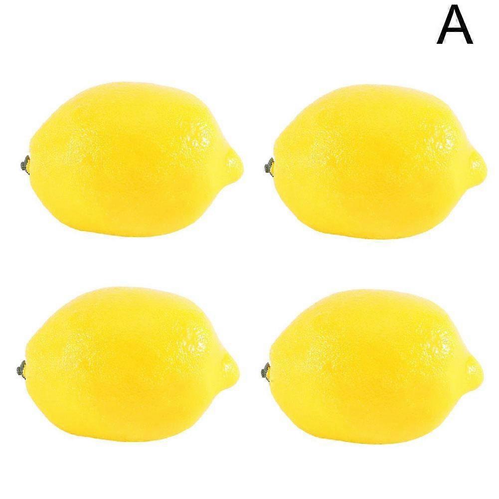 4/12 Pcs Artificial Simulated Lemon Model Fake Fruit Model Small Yellow Lemon