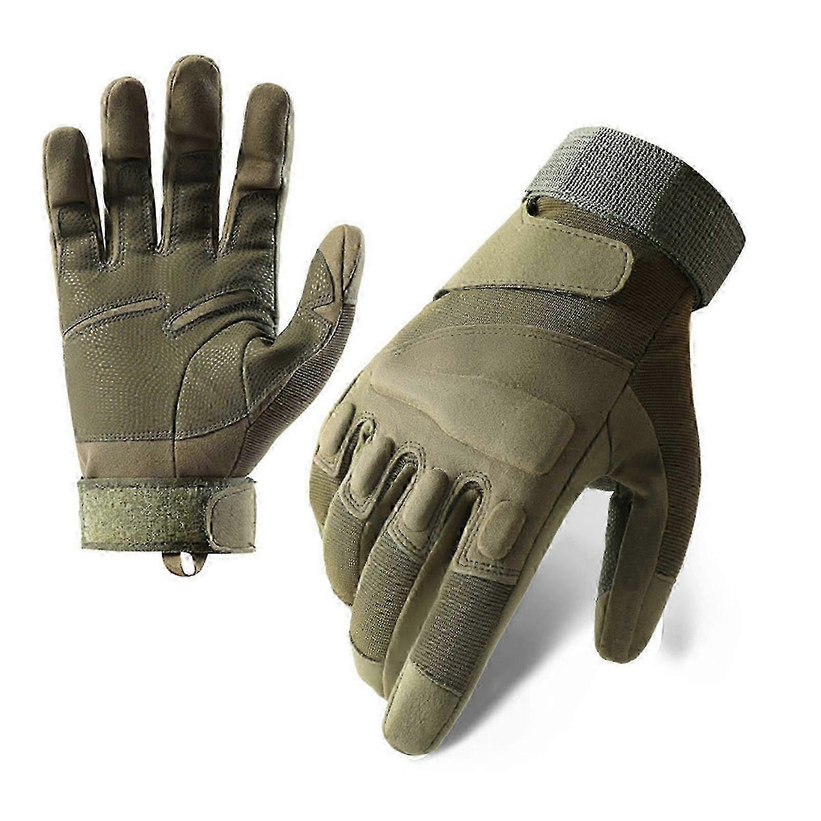 Protective Gloves Full Finger M Size Microfiber Leather Breathable Wind Proof Riding Gloves For Outdoor Training Od Green