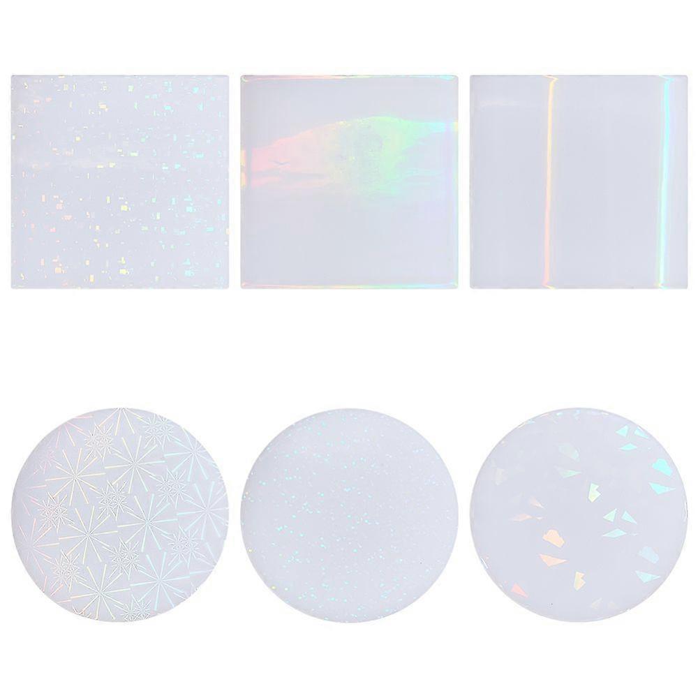 6 pcs Coaster Resin Molds 6 Styles Holographic Silicone Sheet Epoxy Resin Molds for Coasters Making Resin MatrixDIY Craft Tool Chocolate Candy