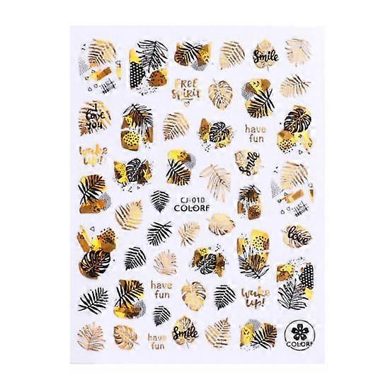 Nail Sticker Maple Style 3D Effect Ultra Thin Gold Leaf Nail Stickers