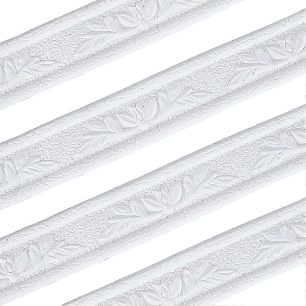 181 Inchx 1.6 Inch Flower Peel and Stick 3D Foam Wall Edging Baseboard Self Adhesive Wallpaper Border Flexible Base Trim Mirror Border Sticky Decorati