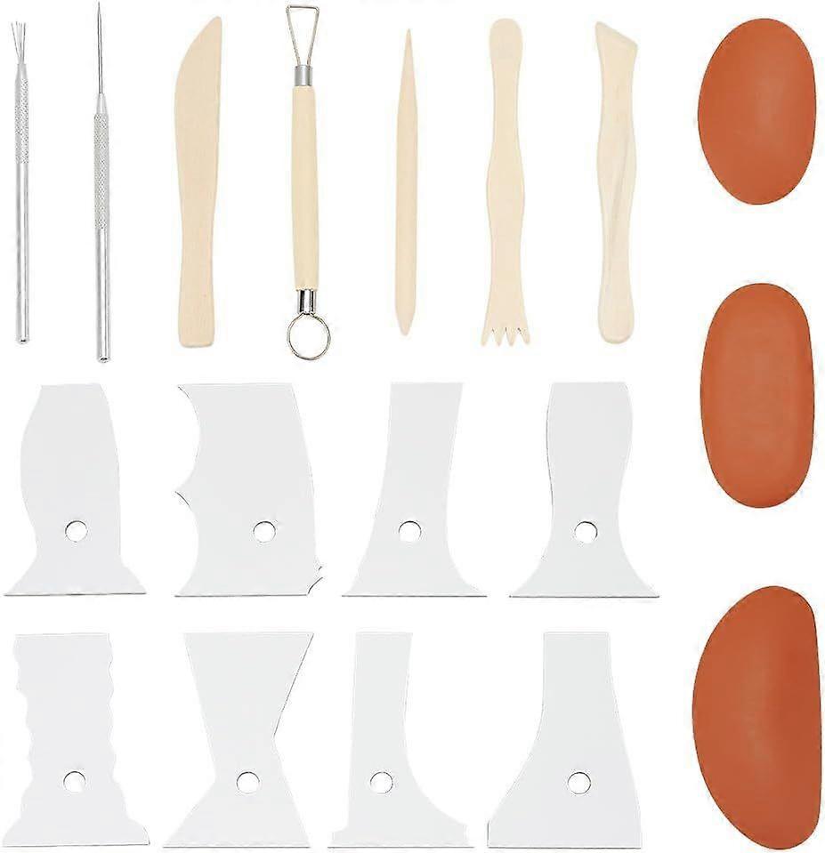 8Pcs Profile Rib Bundle Pottery Shaper Tool for Ceramic Cups Bowl DIY Clay Craft Making(Equipped with 5pcs Clay Knife Tools 3Pcs Oval DIY Silicone Mol