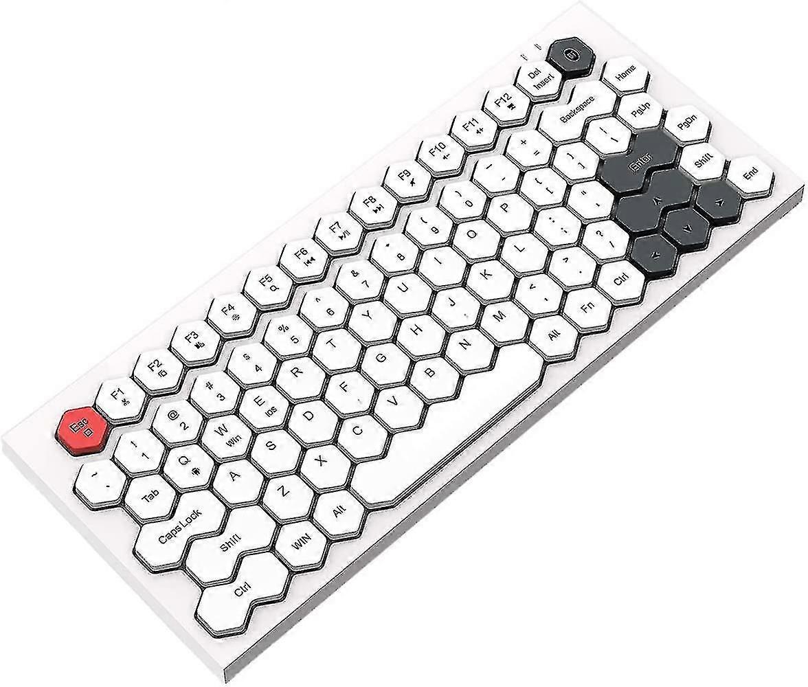 Tastiera Bluetooth, tastiera wireless multi dispositivo con keycap esagonale, ricarica