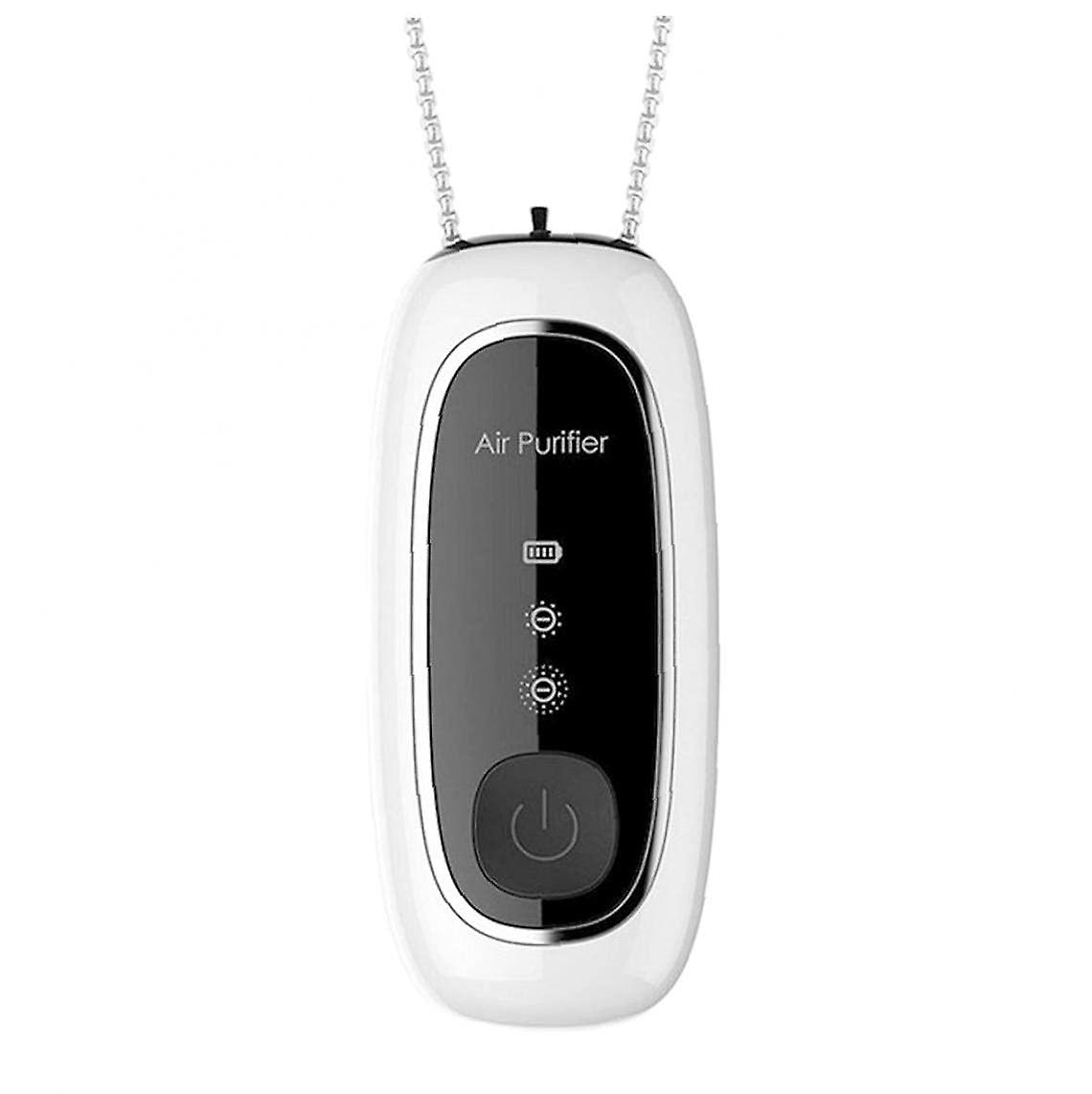 USB Portable Air Purifier Negative Ionized with Pendant Necklace White