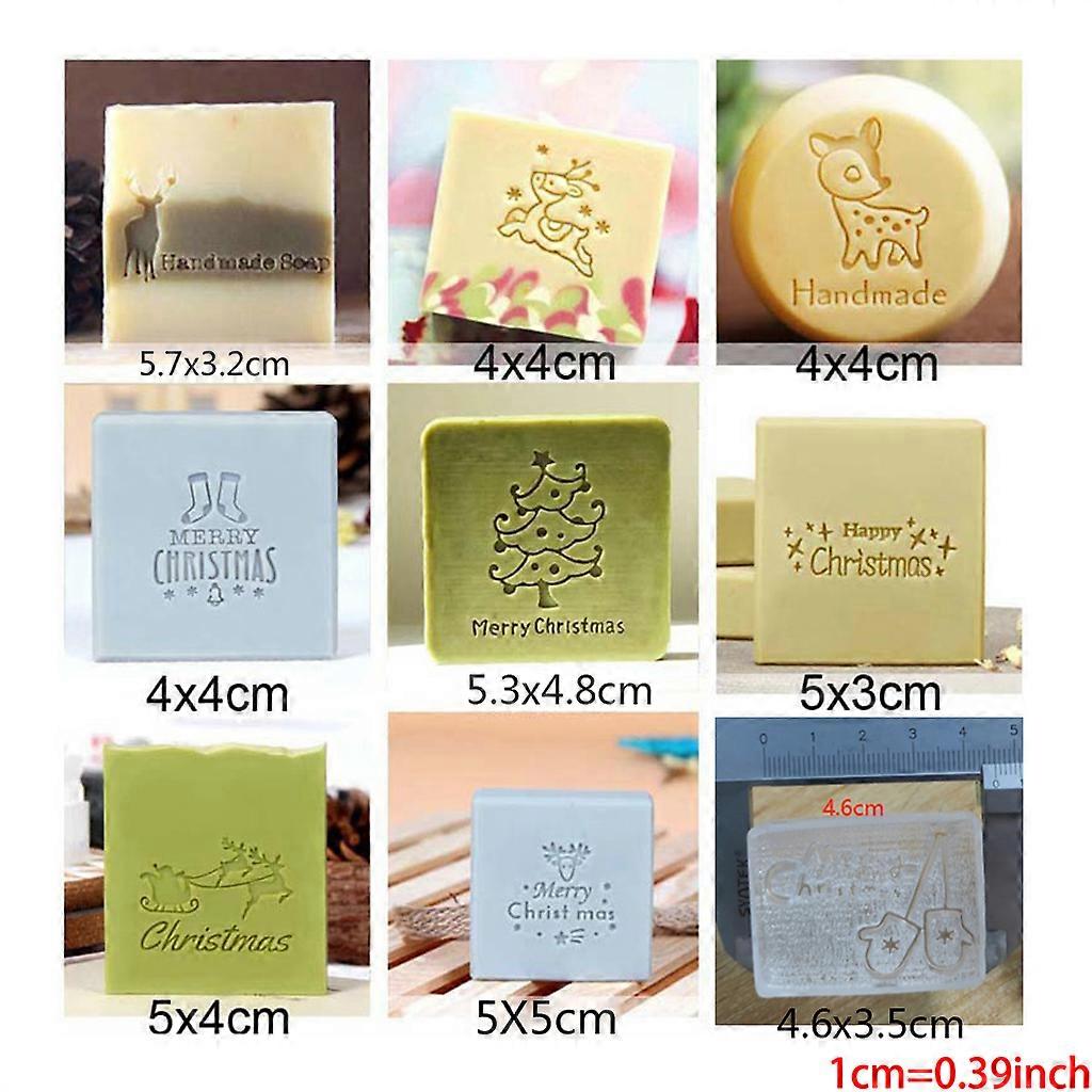 Exquisite Acrylic Transparent Soap Stamp Handmade Aesthetic Soap Making Stamp Decorative Christmas Series Pattern Stamp