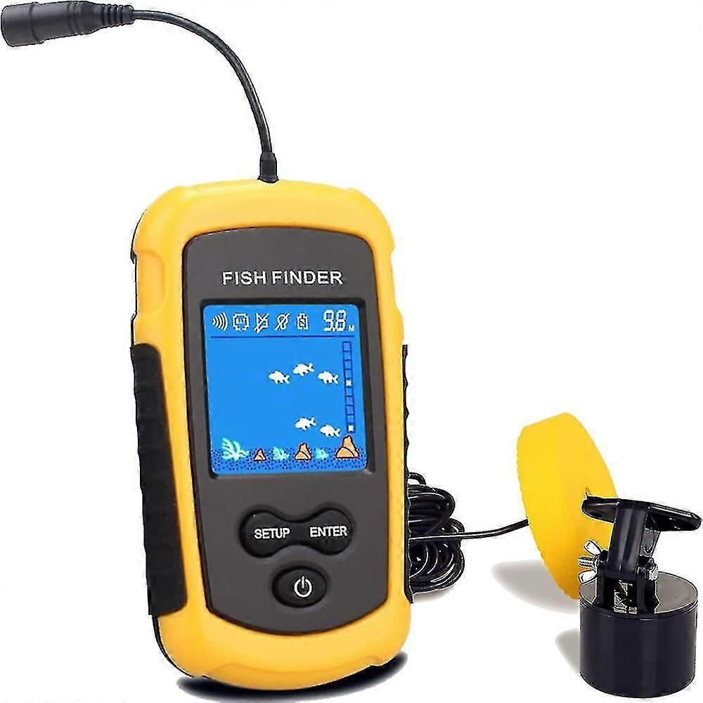 Small Portable Fish Finder With Sonar Transducer And Lcd Display