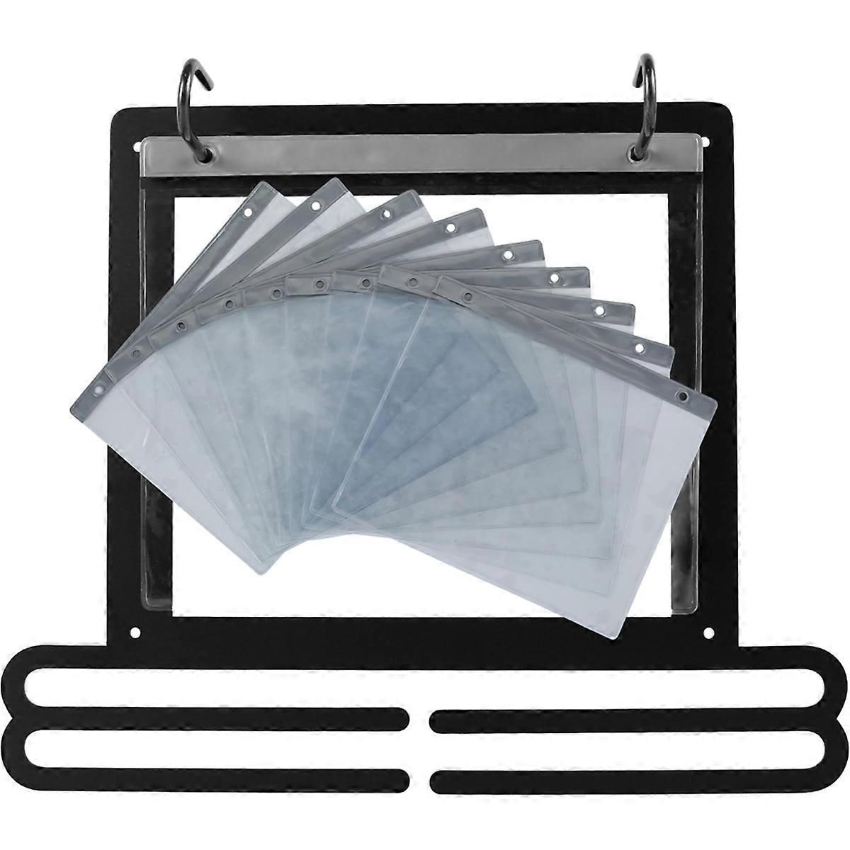 Medal Hanger Display, Mounted Medal Hanger with Number Bags and Hooks Race Medal Display Rack Pract