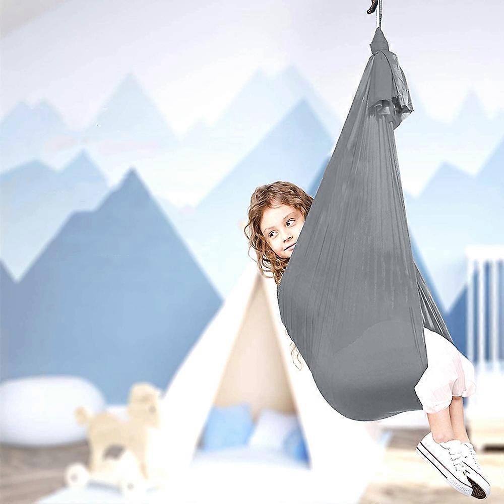 Altalena elastica per bambini per interni ed esterni, dimensioni: 1,5x2,8 m (grigio argento)