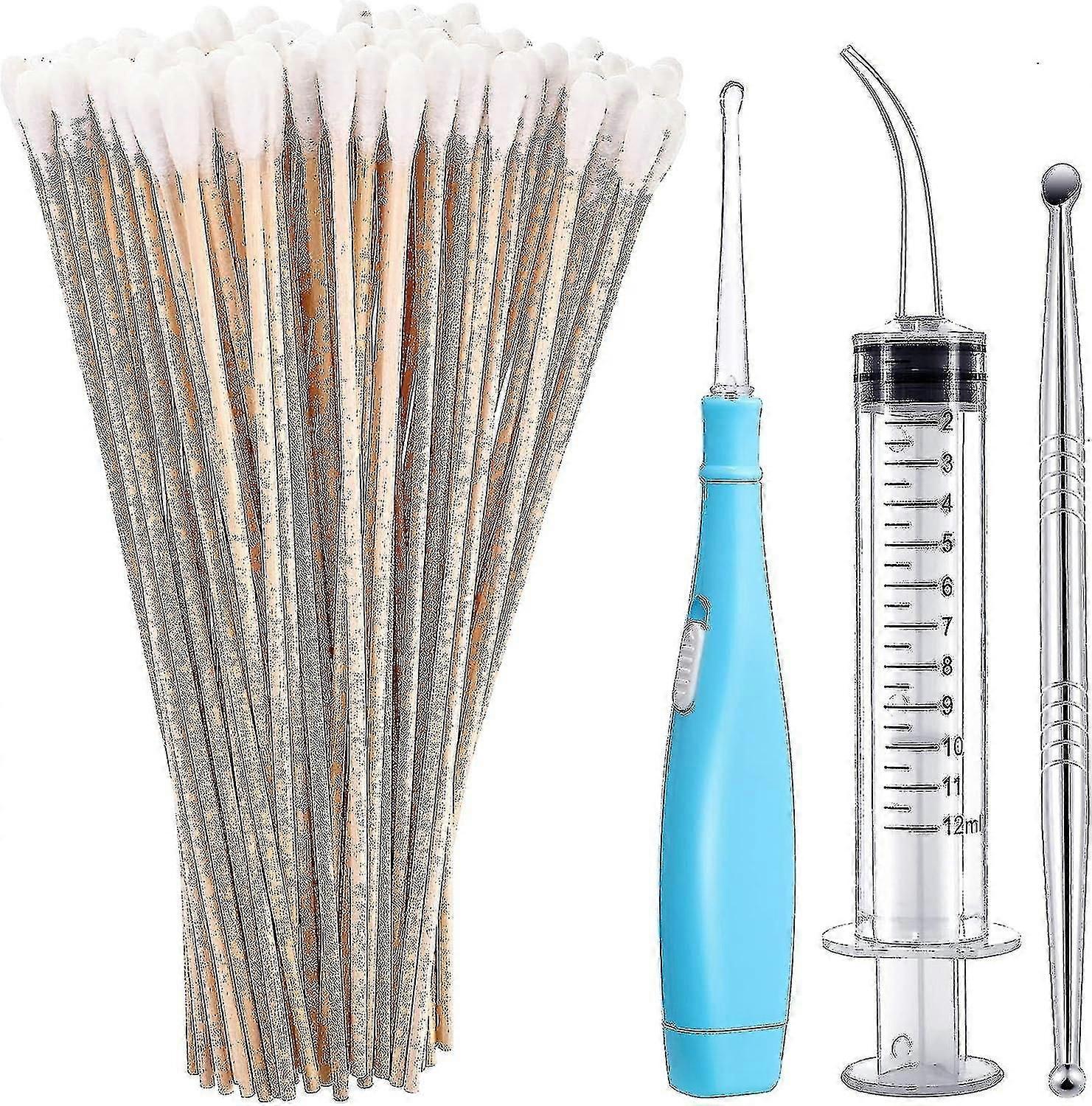 Tonsil Stone Removal Set Includes 1 Stainless Steel Tonsil Stone Removal Tool, 1 Tonsil Stone Remover With Led Light, 100 Long Swabs And 1 Curved Irri
