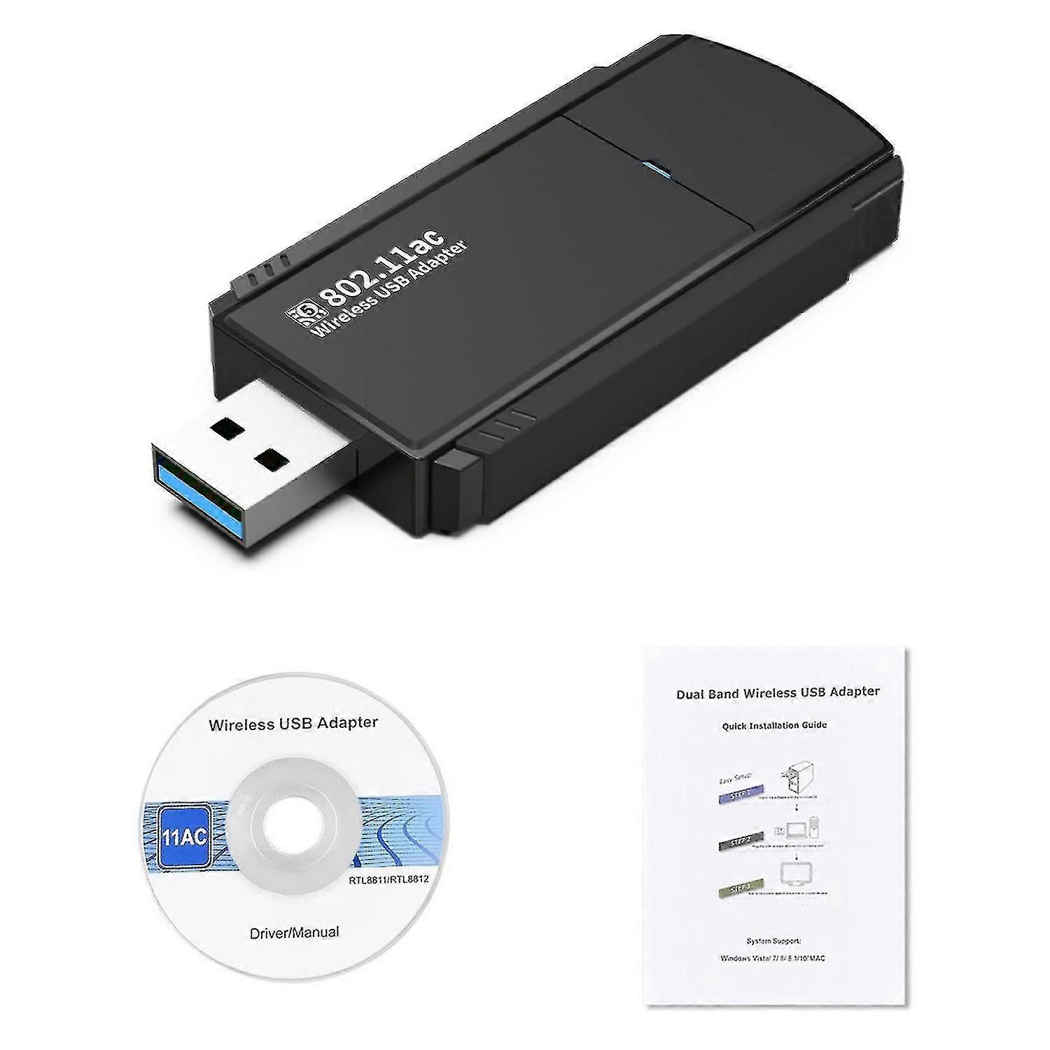 5g Wireless Network Card 1300mbps Computer Usb Wifi Receiver Gigabit Dual-band Wireless Network Car
