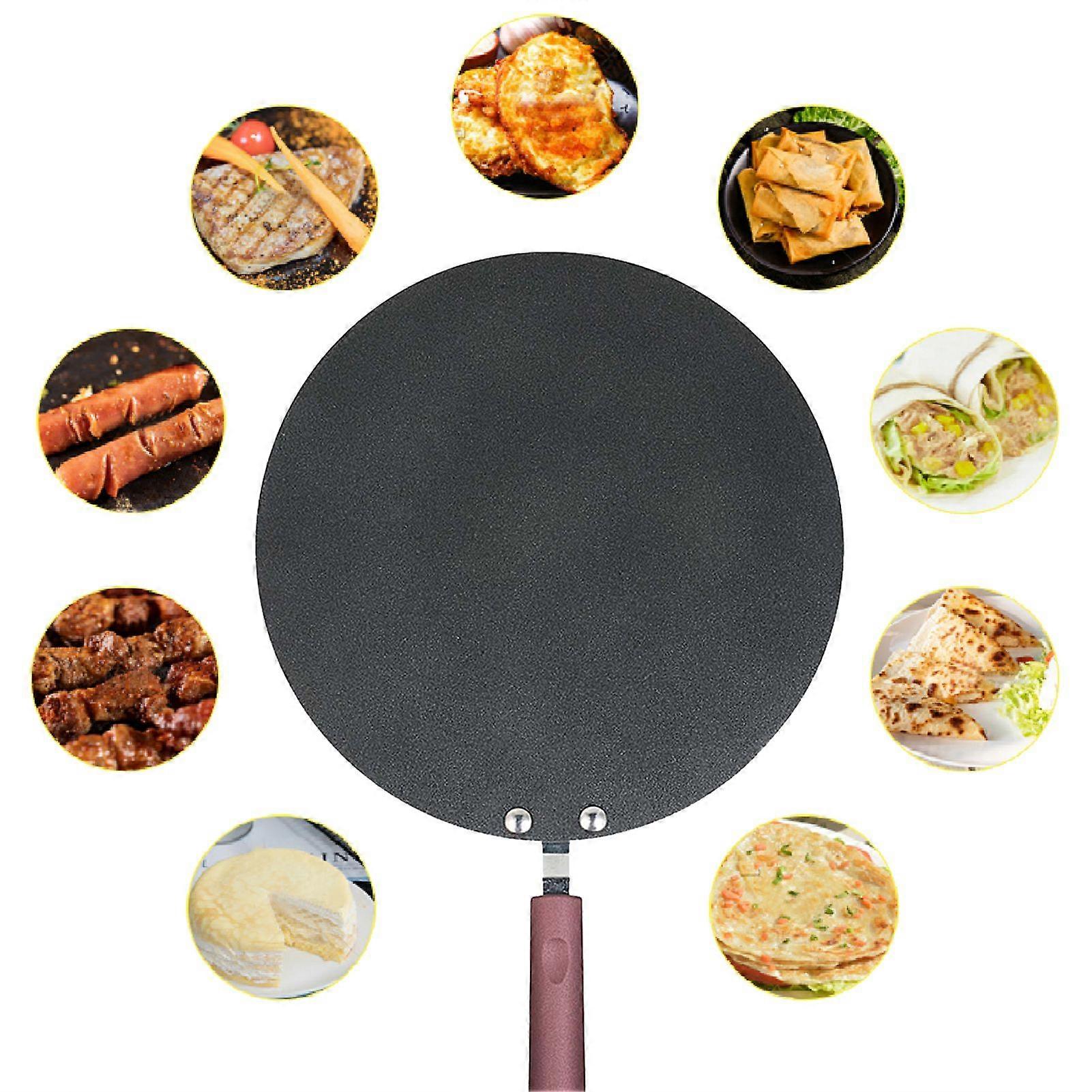 Pancake Pan Crepe Maker Flat Pan Griddle Pan with Spreader & Spatula Crepe Maker Griddle