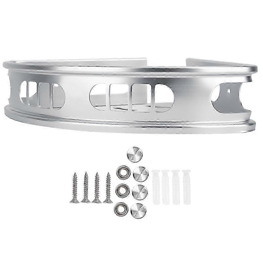 Wall Mounted Sliver Aluminum Single Layer Bathroom Corner Storage Rack Shelf Organizer