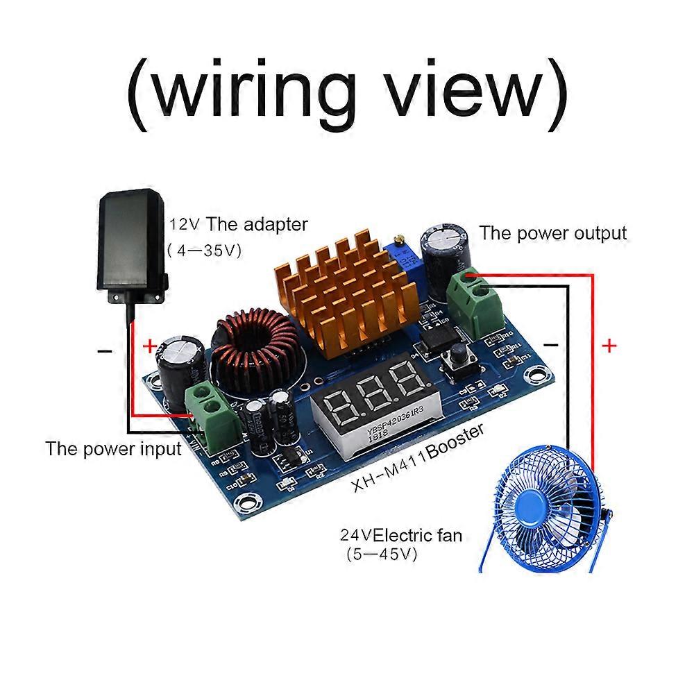 Digital Boost Board 100W High Power Step-up Module Voltage Regulator Adjustable 4-35VDC To 5-45VDC Output 5A Digital Voltmeter