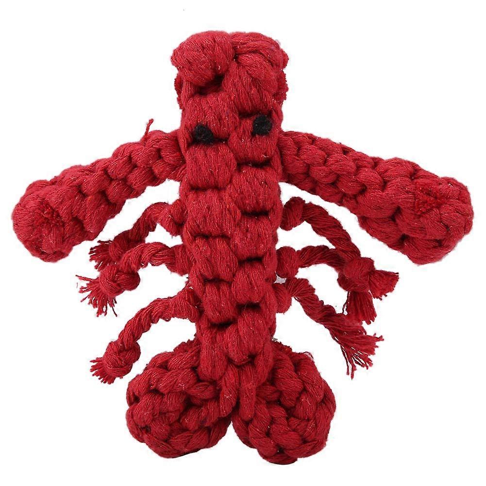 Cotton Rope Knot Teething Chew Toy for Dogs - Shrimp Shape, Durable, Soft, Safe for Small to Medium Pets